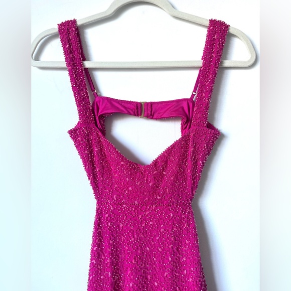 Oh Polly Emilion Embellished Cut Out Mini Dress in Fuschia - Size 2 - Picture 8 of 14